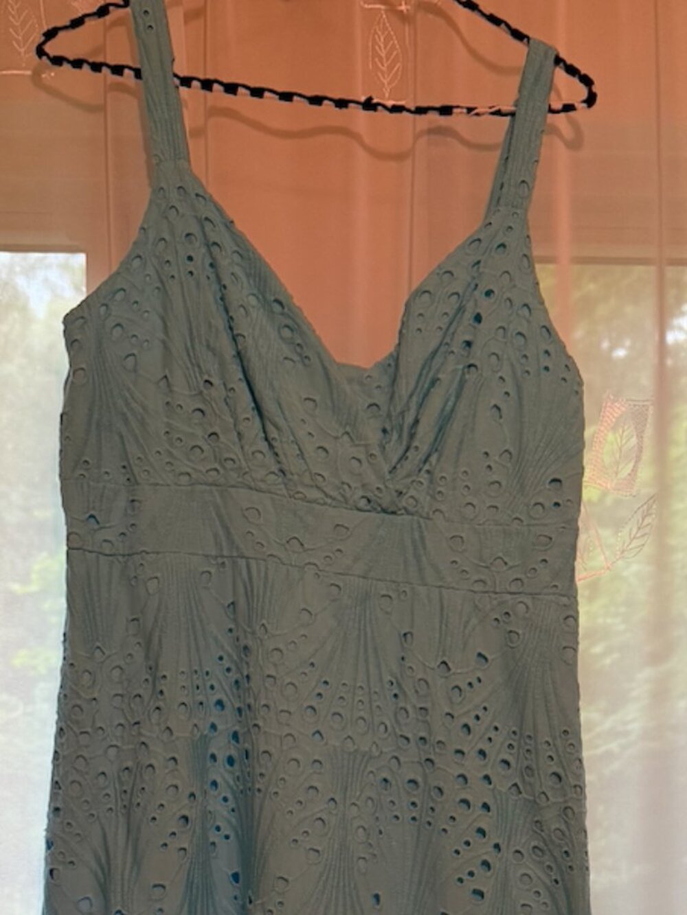 Boston Proper Light Blue Eyelet Surplice Ankle Length Dress - Picture 6 of 11